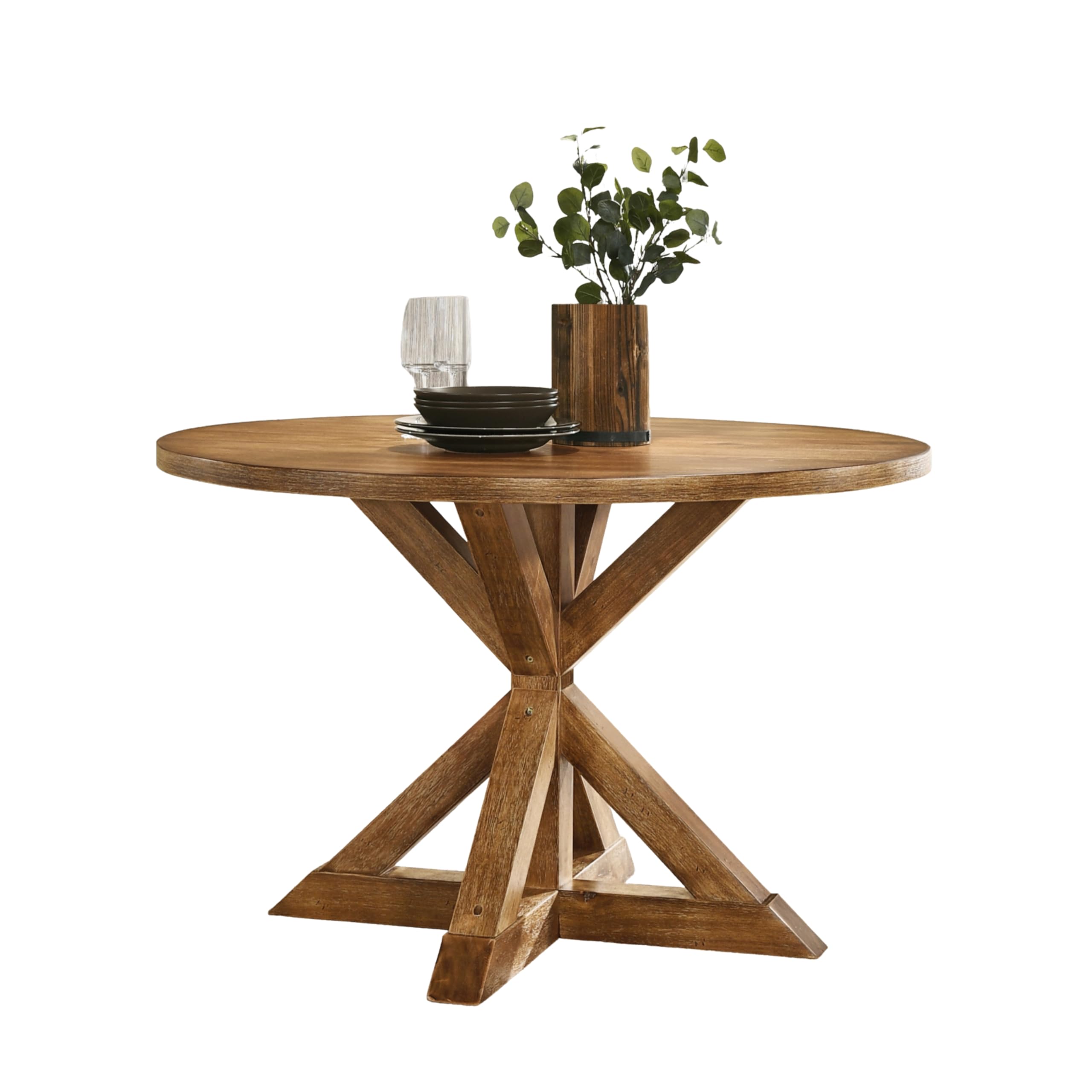 Amazon.com: Roundhill Furniture Windvale Cross-Buck Base Dining